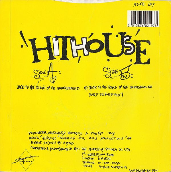 Hithouse : Jack To The Sound Of The Underground (7", Single)