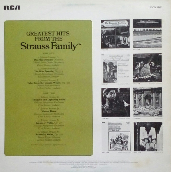 Johann Strauss Jr., Johann Strauss Sr. : Greatest Hits From The Strauss Family (LP, Comp)