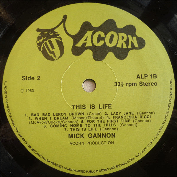 Mick Gannon : This Is Life (LP)