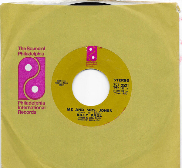 Billy Paul : Me And Mrs. Jones / Your Song (7", Single, Styrene)