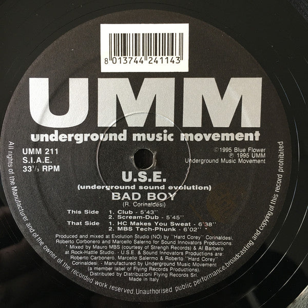 U.S.E. (2) : Bad Boy (12")