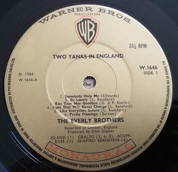Everly Brothers : Two Yanks In England (LP, Album, Mono)