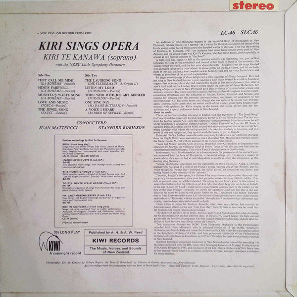 Kiri Te Kanawa : Kiri Sings Opera (LP, Album, 2nd)