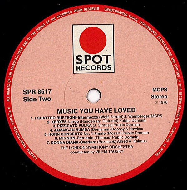 London Symphony Orchestra Conducted By Vilem Tausky : Music You Have Loved (LP, Album)