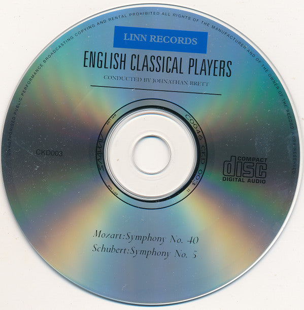 English Classical Players Conducted By Jonathan Brett / Wolfgang Amadeus Mozart / Franz Schubert : Symphony No. 40 / Symphony No. 5 (CD, RE)