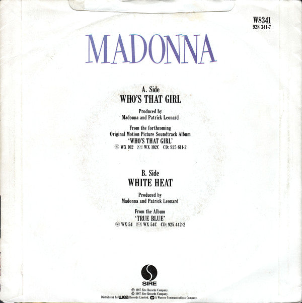 Madonna : Who's That Girl (7", Single, Yel)