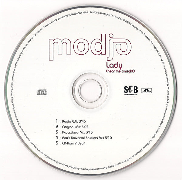 Modjo : Lady (Hear Me Tonight) (CD, Single, Enh)