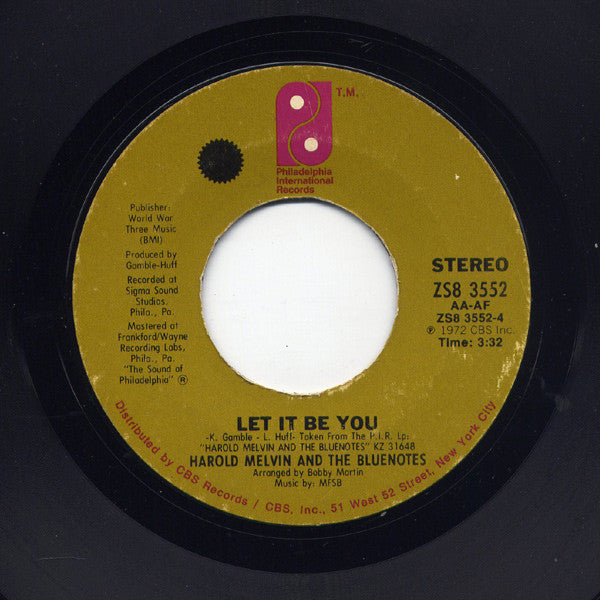 Harold Melvin And The Bluenotes* : Where Are All My Friends (7", Styrene, Ter)