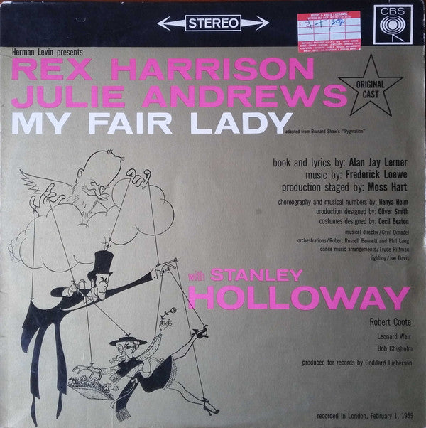 "My Fair Lady" Original London Cast, Rex Harrison, Julie Andrews With Stanley Holloway Music By Frederick Loewe : My Fair Lady (LP, Album, RE)