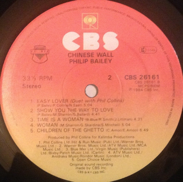 Philip Bailey : Chinese Wall (LP, Album)