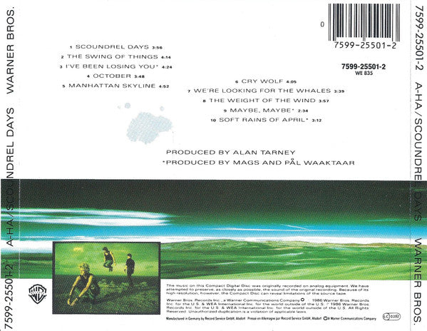 a-ha : Scoundrel Days (CD, Album, RE)