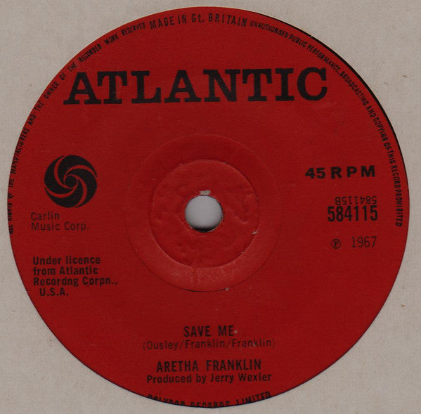 Aretha Franklin : Respect  (7", Single, Sol)
