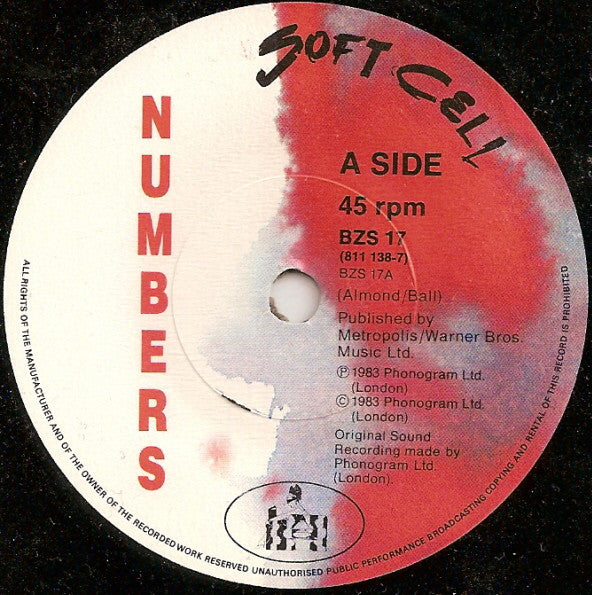 Soft Cell : Numbers / Barriers (7", Single, Pap)