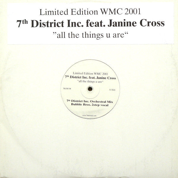 7th District Inc. Feat. Janine Cross : All The Things U Are (12", Ltd)
