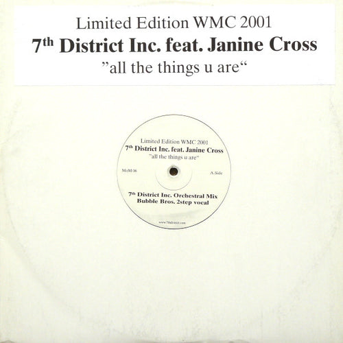 7th District Inc. Feat. Janine Cross : All The Things U Are (12", Ltd)