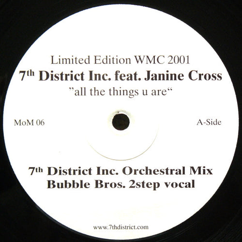 7th District Inc. Feat. Janine Cross : All The Things U Are (12", Ltd)