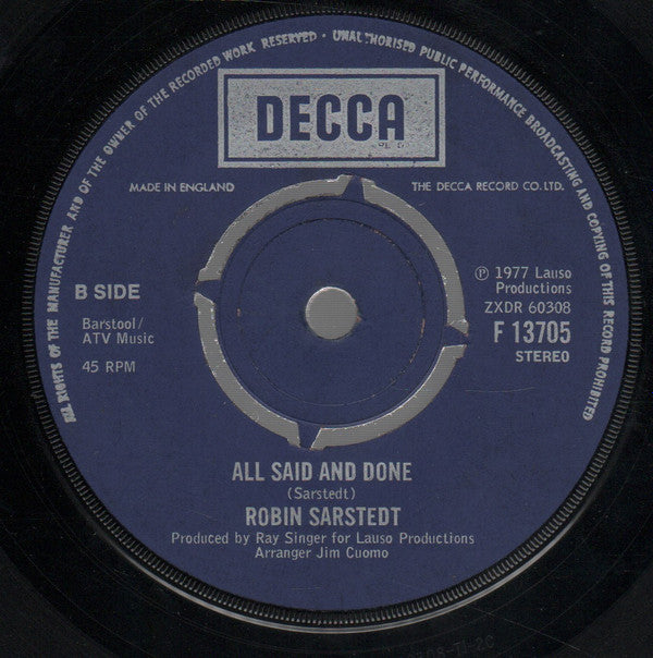 Robin Sarstedt : Just Tell Her Jim Said Hello (7", Single)