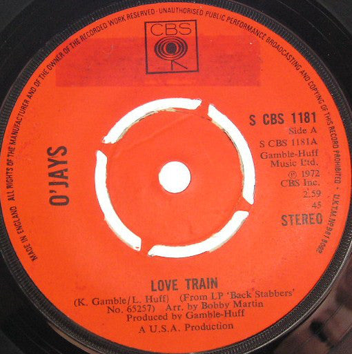 O'Jays* : Love Train (7", Single,  4 )