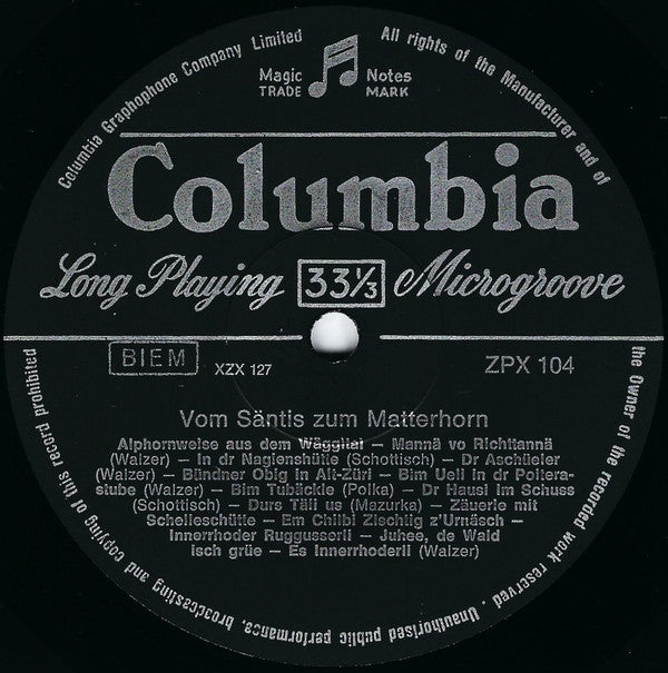 Various : Vom Säntis Zum Matterhorn (LP, Comp)