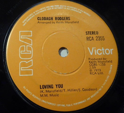 Clodagh Rodgers : Carolina Days (7", Sol)