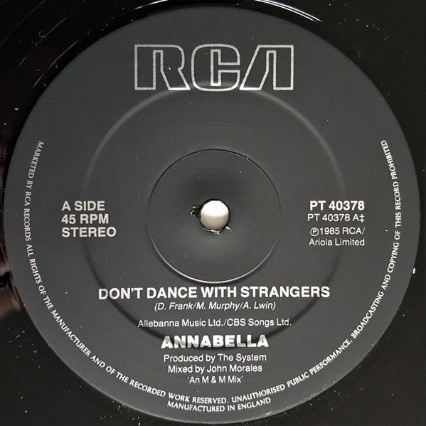 Annabella* : Don't Dance With Strangers (12", Single)