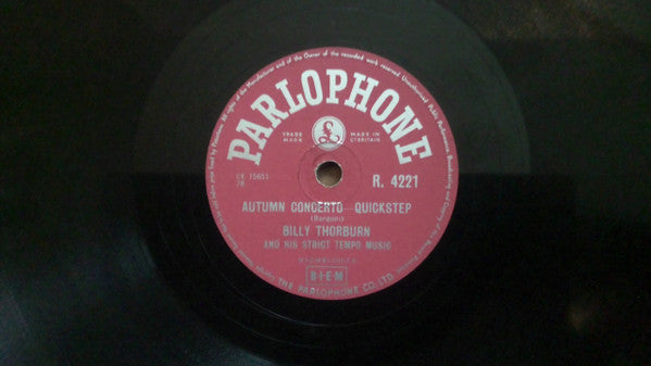 Billy Thorburn & His Strict Tempo Music : Autumn Concerto / A Woman In Love (Shellac, 10")