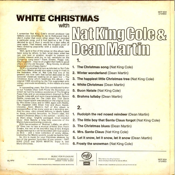 Nat King Cole & Dean Martin : White Christmas With Nat King Cole & Dean Martin (LP, Comp)