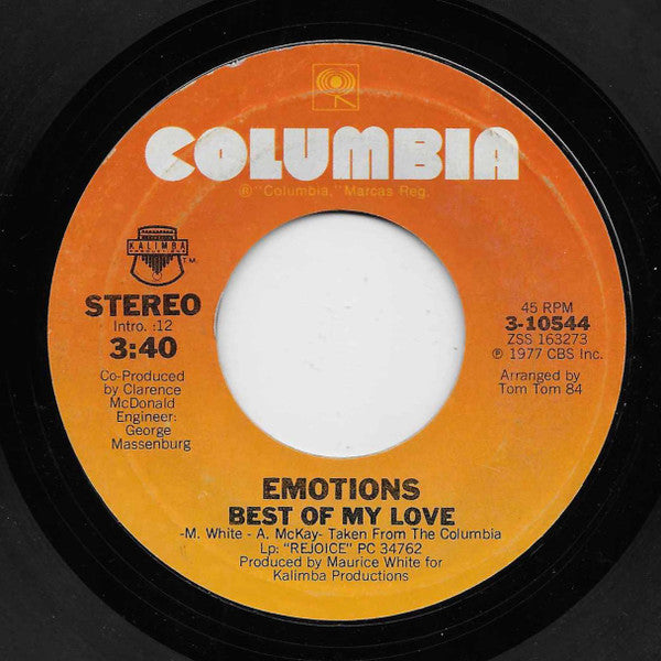 The Emotions : Best Of My Love (7", Single, Styrene, San)