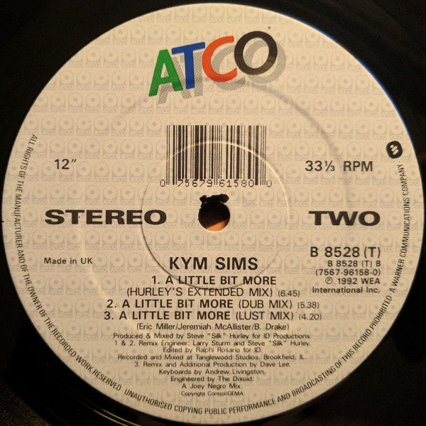 Kym Sims : A Little Bit More (12", Bro)