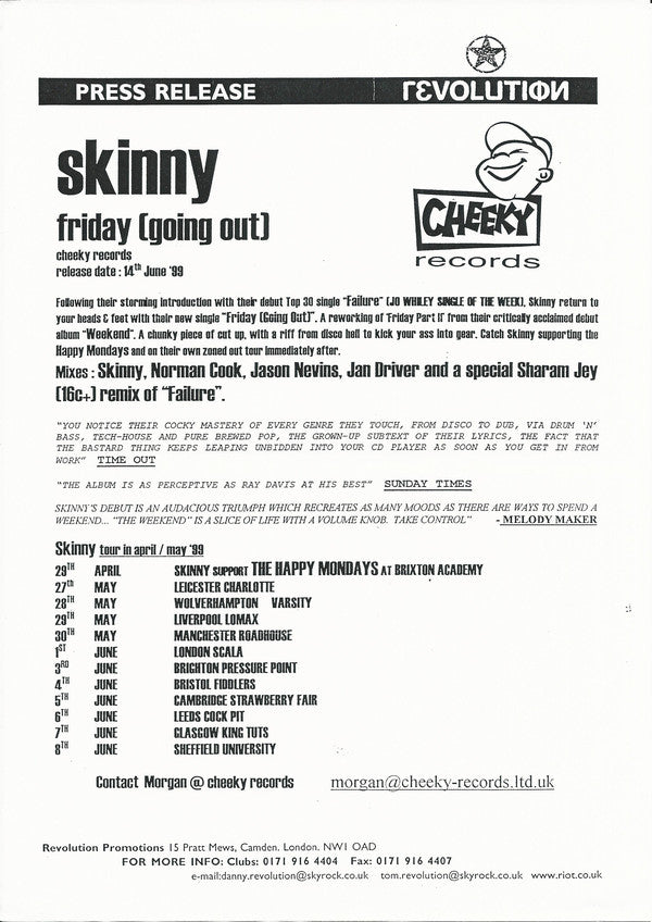 Skinny : Friday (Going Out) (2x12", Promo)