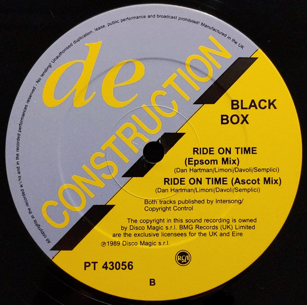 Black Box : Ride On Time (12", Single)