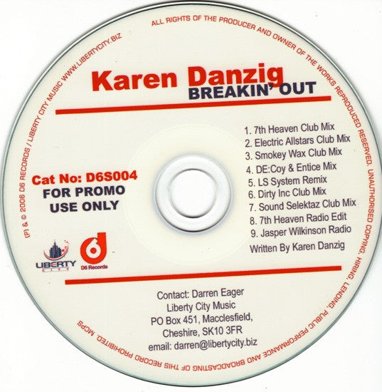 Karen Danzig : Breakin' Out (CD, Maxi, Promo)