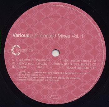 Various : Unreleased Mixes Vol. 1 (2x12")