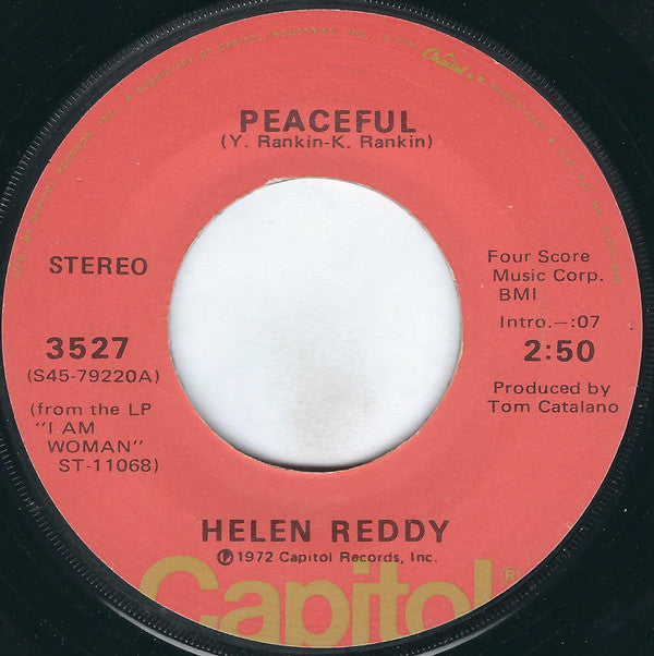 Helen Reddy : Peaceful (7", Jac)