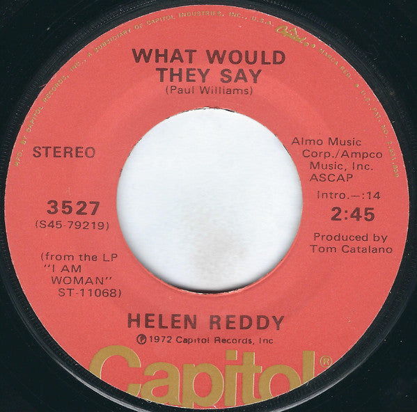 Helen Reddy : Peaceful (7", Jac)
