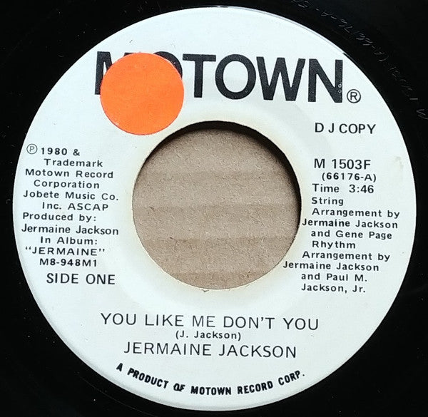 Jermaine Jackson : You Like Me Don't You (7", Single, Promo)