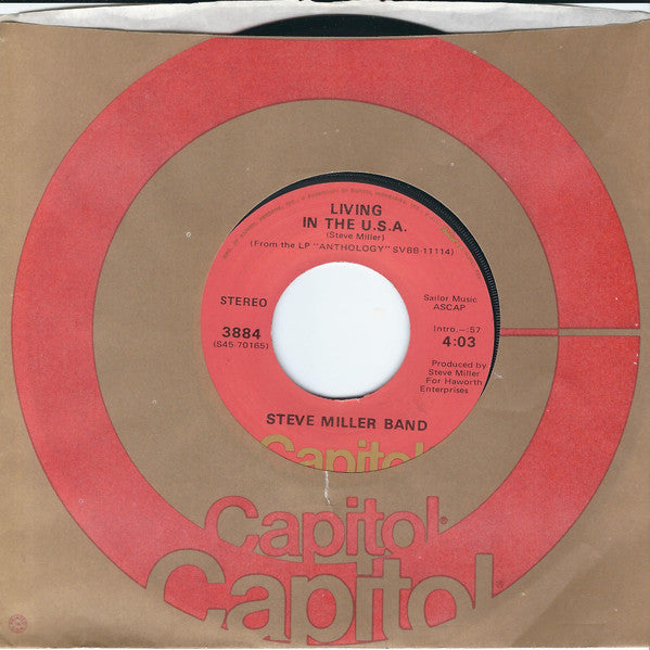 Steve Miller Band : Living In The U.S.A. (7", Single, Los)
