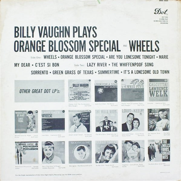 Billy Vaughn And His Orchestra : Wheels And Orange Blossom Special (LP, Album)