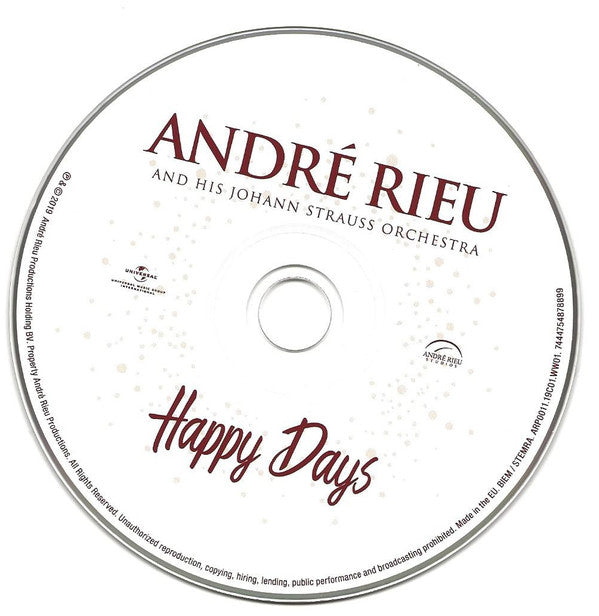 André Rieu And His Johann Strauß Orchestra : Happy Days (CD, Album + DVD-V, NTSC + Dlx)