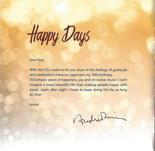 André Rieu And His Johann Strauß Orchestra : Happy Days (CD, Album + DVD-V, NTSC + Dlx)