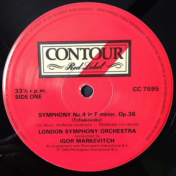 Pyotr Ilyich Tchaikovsky, London Symphony Orchestra ∙ Igor Markevitch : Fourth Symphony (LP, Album, RE)