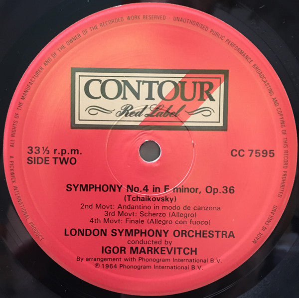 Pyotr Ilyich Tchaikovsky, London Symphony Orchestra ∙ Igor Markevitch : Fourth Symphony (LP, Album, RE)