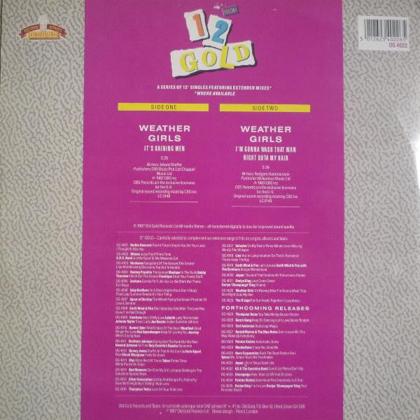 The Weather Girls : It's Raining Men / I'm Gonna Wash That Man Right Outa My Hair (12")