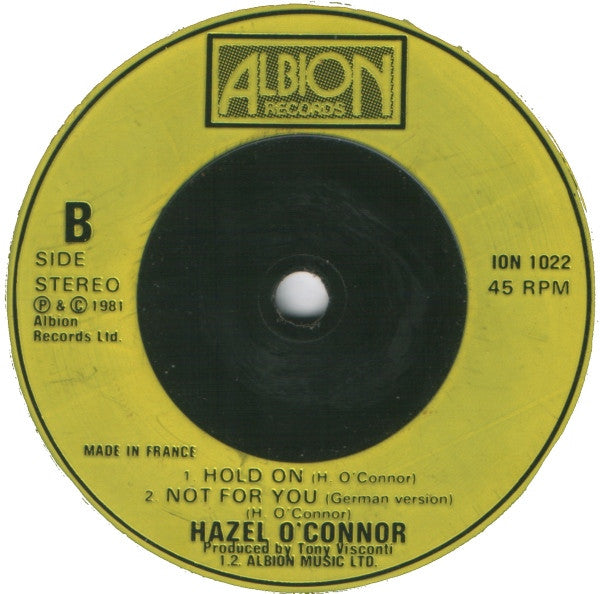 Hazel O'Connor : Hanging Around (7", Single, Inj)