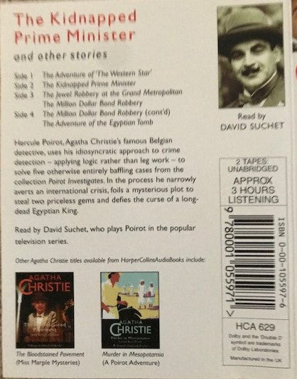 Agatha Christie Read By David Suchet : The Kidnapped Prime Minister And Other Stories (2xCass)