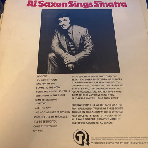 Al Saxon : Sings Sinatra (LP, Album)