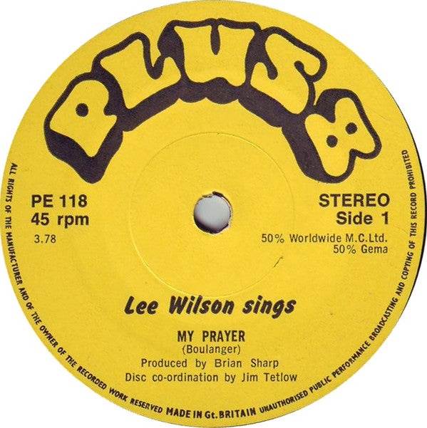 Lee Wilson (7) : Lee Wilson Sings (7", Single)
