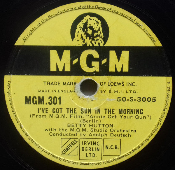 Betty Hutton & Howard Keel / Betty Hutton : They Say It's Wonderful / I've Got The Sun In The Morning (Shellac, 10")