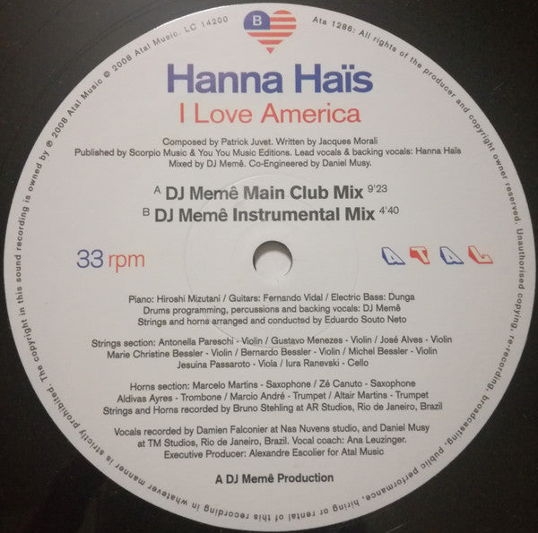 Hanna Haïs : I Love America (12")