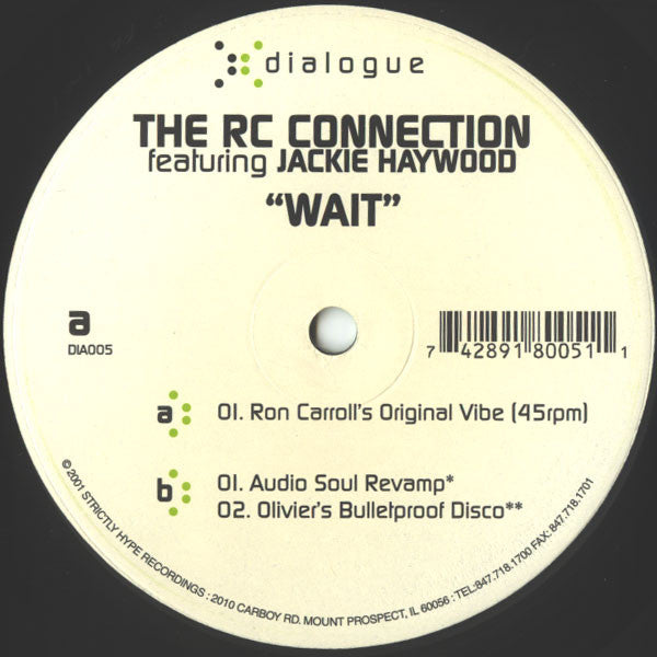 The RC Connection Featuring Jackie Haywood : Wait (12")